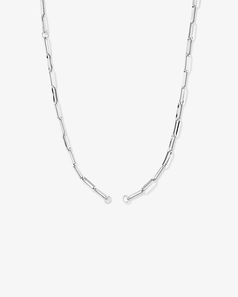 50cm (20") Square Paperclip Open Pendant Chain in Sterling Silver