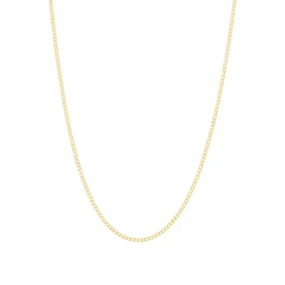 60cm (24") Hollow Curb Chain in 10kt Yellow Gold