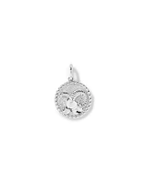 Diamond Accent Taurus Zodiac Pendant in Sterling Silver