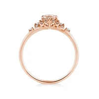 Ring with Morganite and 0.10 Carat TW of Diamonds in 10kt Rose Gold