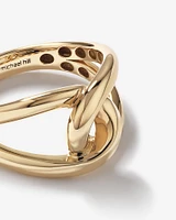 Round Bold Link Ring in 10kt Yellow Gold