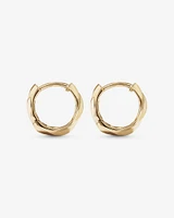 10mm Twist Croissant Huggie Hoop Earrings in 10kt Yellow Gold