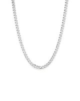 55cm (22") 7.20mm Width Bevelled Curb Chain Necklace in Sterling Silver