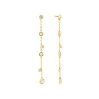 Drop Earrings with Opal & 0.15 Carat TW of Diamonds in 10kt Yellow Gold