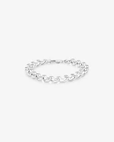 9.5mm Wide Hollow San Marco Chain Bracelet in Sterling Silver