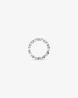 Pear Shaped Cubic Zirconia Bezel Set Eternity Ring in Sterling Silver