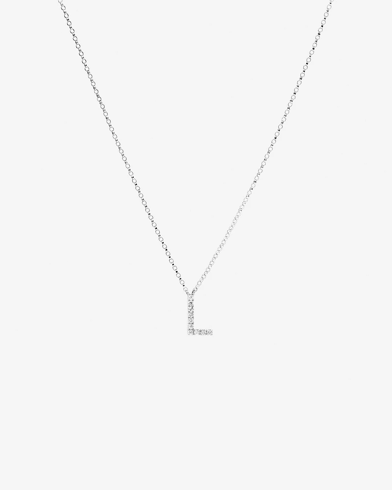 A' Initial necklace with 0.10 Carat TW of Diamonds in 10kt White Gold