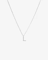 A' Initial necklace with 0.10 Carat TW of Diamonds in 10kt White Gold