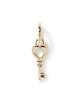 Love Heart Key Pendant in 10kt Yellow Gold