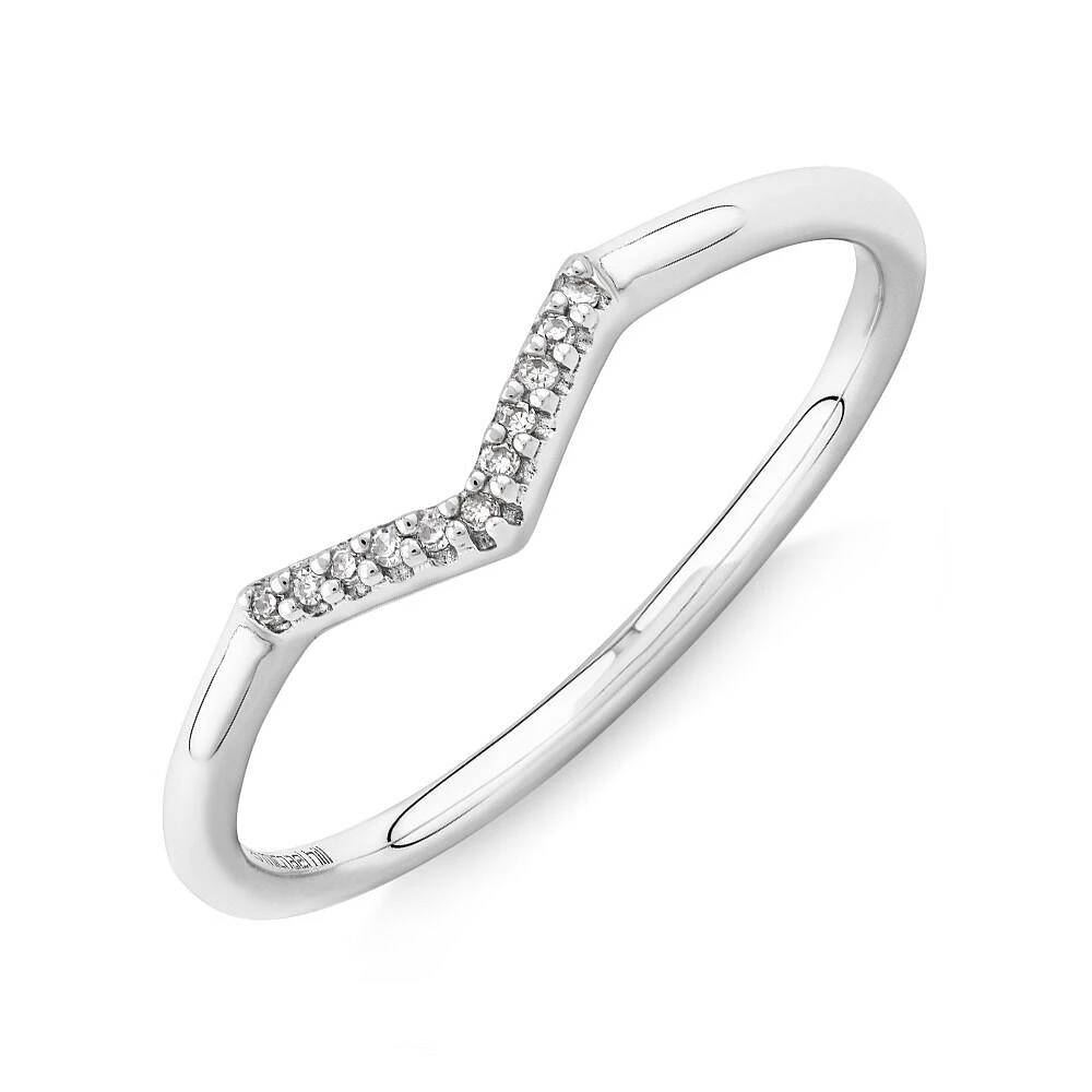 Arrow Ring with Diamonds in Sterling Silver