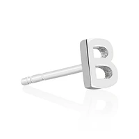 E Initial Single Stud Earring in Sterling Silver