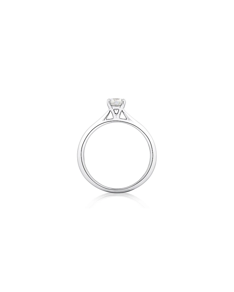 Evermore Certified Solitaire Engagement Ring with a Carat TW Diamond in 14kt White Gold