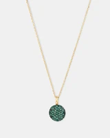 Stardust Emerald Pave Pendant in 10kt Yellow Gold