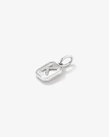Letter Z Mother of Pearl Initial Pendant in Sterling Silver