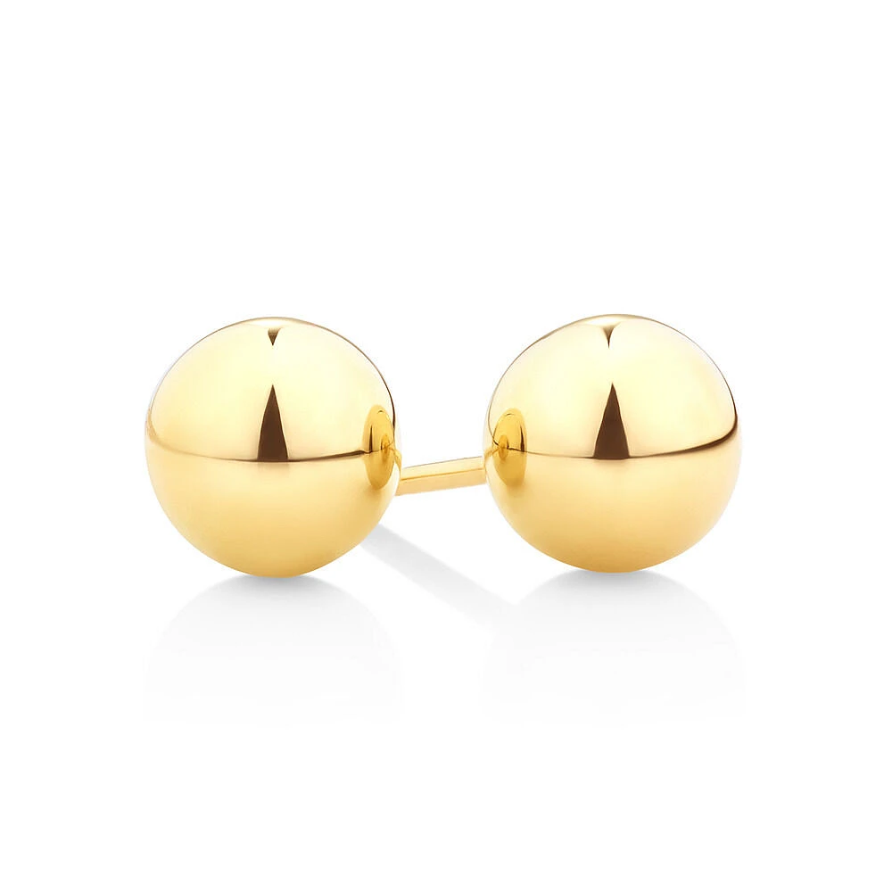 7mm Ball Stud Earrings in 10kt Yellow Gold