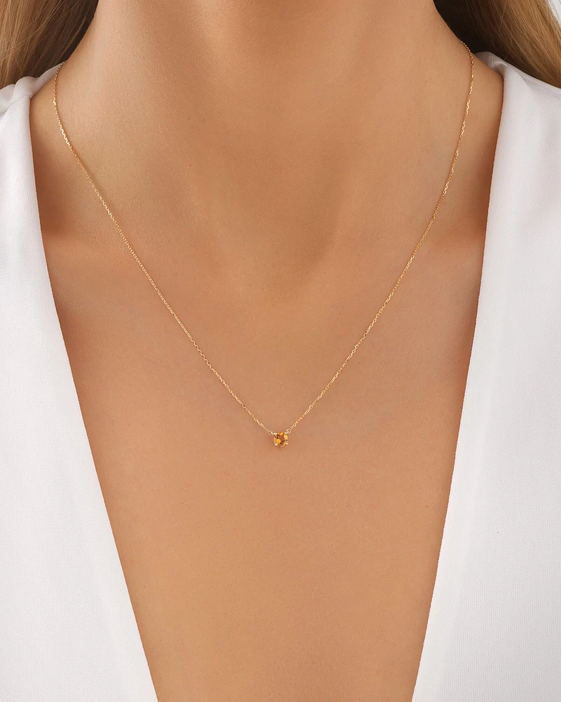 Necklace with Citrine in 10kt yellow Gold