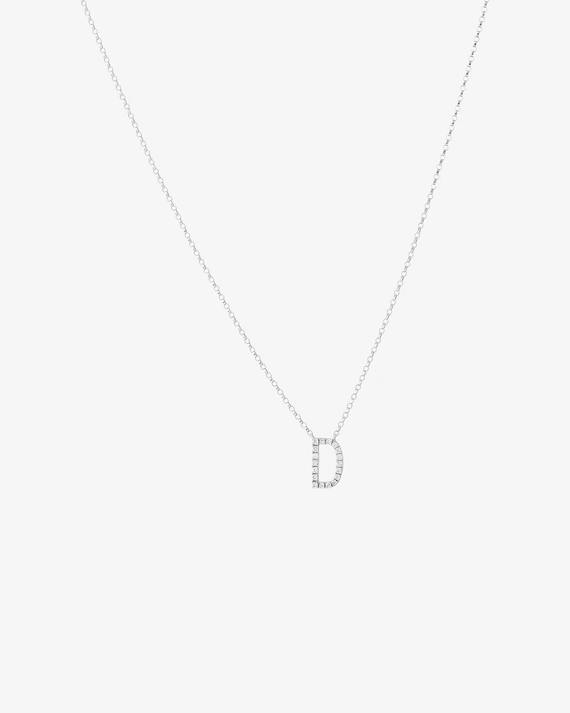 A' Initial necklace with 0.10 Carat TW of Diamonds in 10kt White Gold
