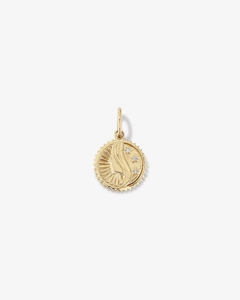 Diamond Accent Pisces Zodiac Pendant in 10kt Yellow Gold