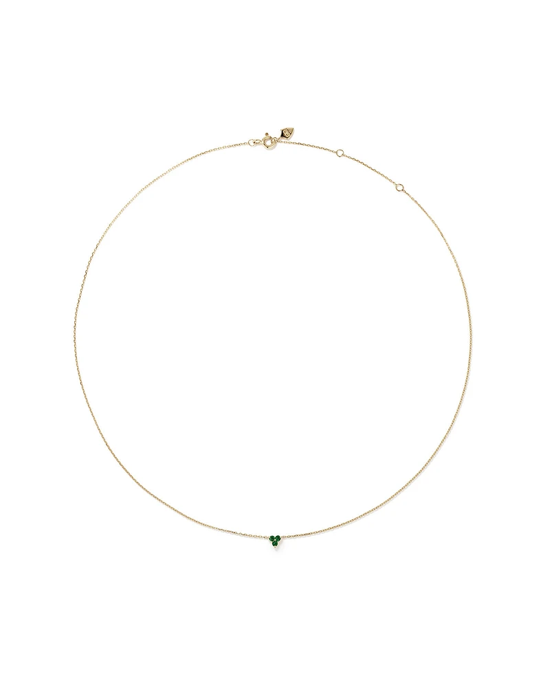 Emerald Trio Necklace in 10kt Yellow Gold