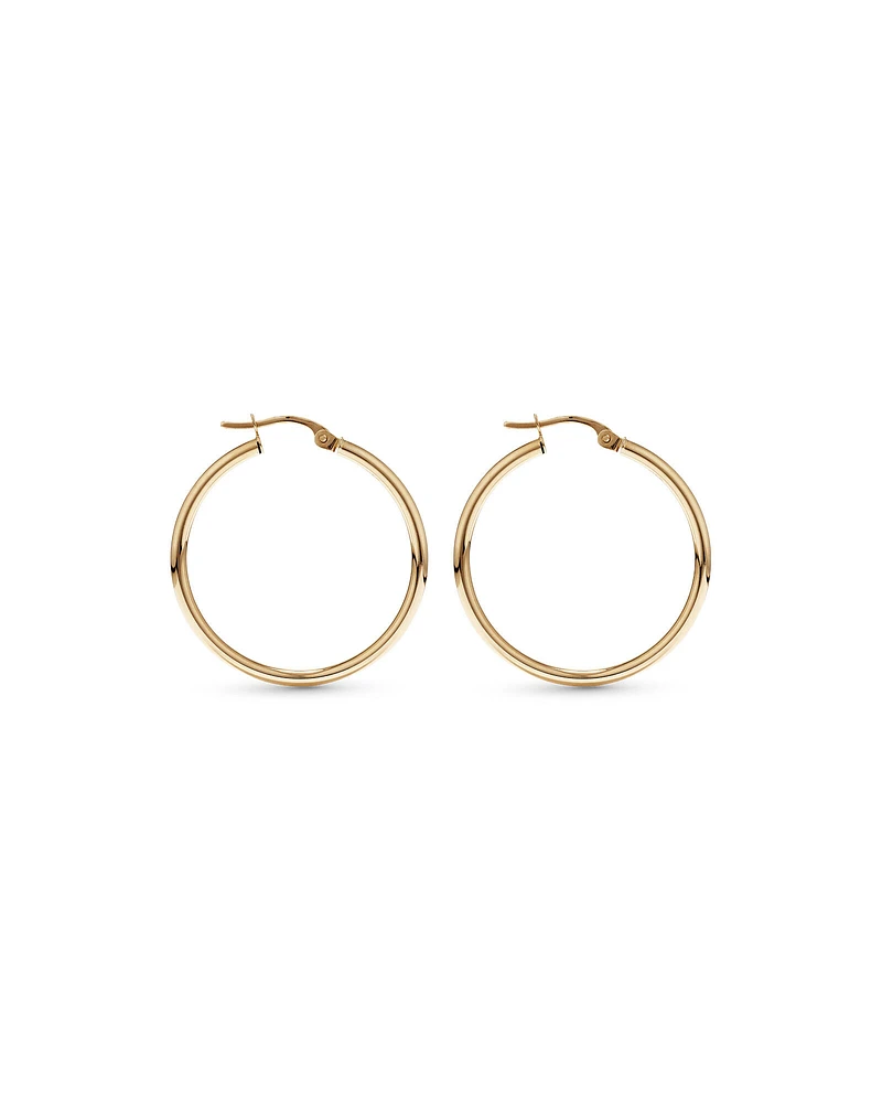 25mm Hoop Earrings in 10kt Rose Gold