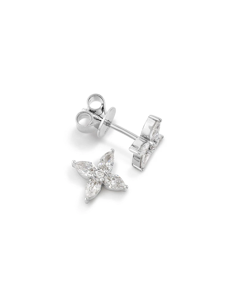 0.62 Carat TW Floret Laboratory-Grown Diamond Stud Earrings in 10kt White Gold