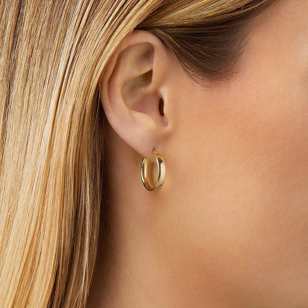 15mm Hoop Earrings in 10kt Yellow Gold