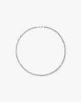 55cm (22") 5.3mm Width Bevelled Curb Chain Necklace in Sterling Silver