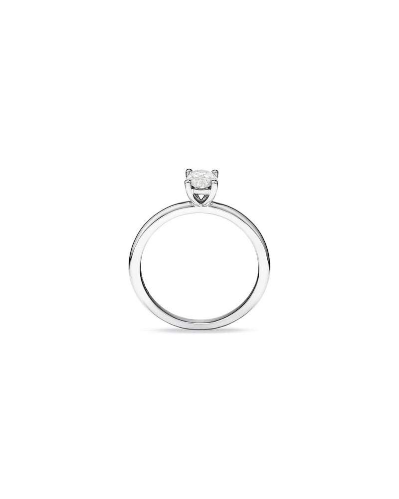 0.50 Carat TW Oval Cut Diamond Solitaire Engagement Ring in 14kt White Gold