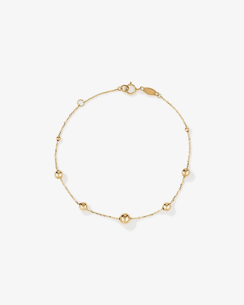 19cm (7.5") Bead Bracelet in 10kt Yellow Gold