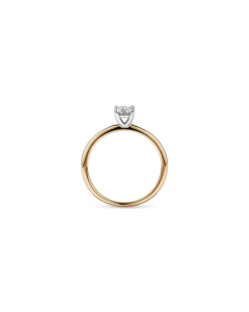 Bague solitaire en diamant canadien ovale 0,50 carat poids total en or blanc 18 kt