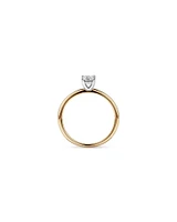 Bague solitaire en diamant canadien ovale 0,50 carat poids total en or blanc 18 kt