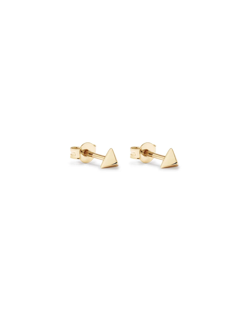 Pyramid Stud Earrings in 10kt Yellow Gold