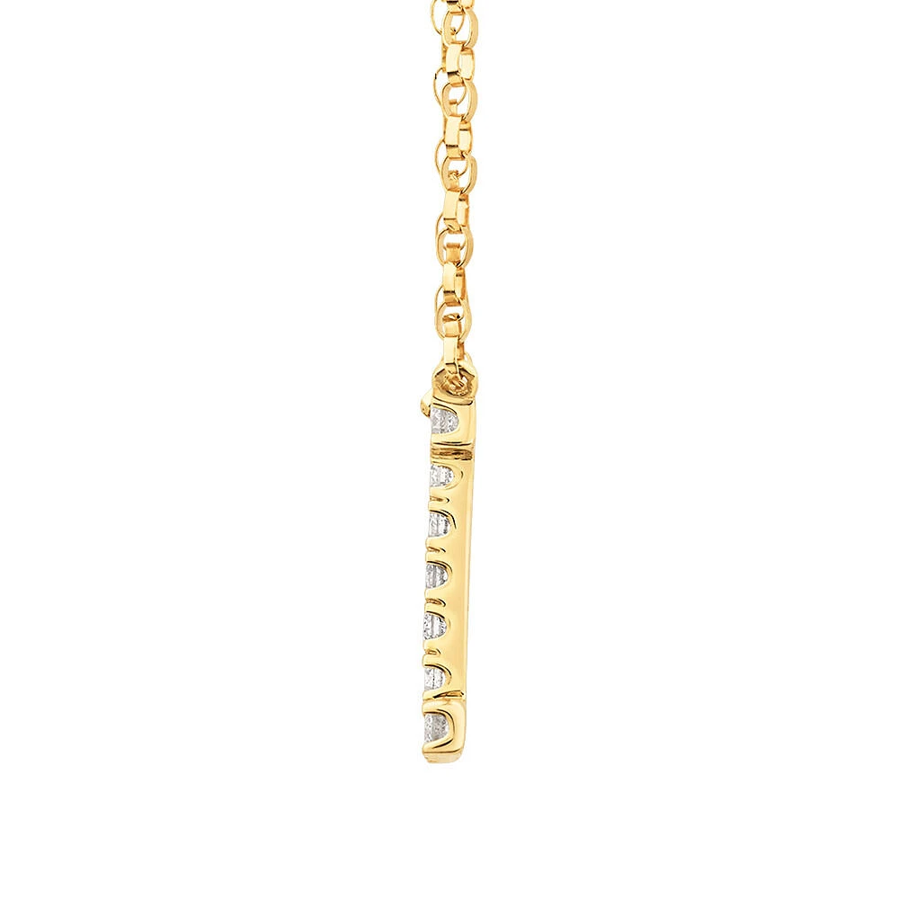 "K" Initial Necklace with 0.10 Carat TW of Diamonds in 10kt Yellow Gold