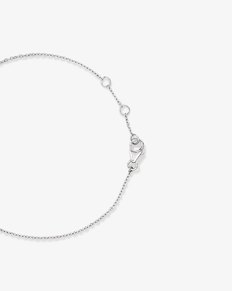 Round Brilliant Cut Cubic Zirconia Chain Bracelet in Sterling Silver