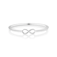 Diamond Accent Infinity Oval Hinge Bangle in Sterling Silver