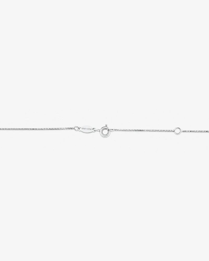 45cm (18") 0.66mm Width Box Chain in 18kt White Gold