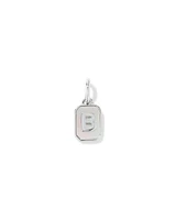 Letter Z Mother of Pearl Initial Pendant in Sterling Silver