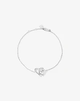 Double Open Heart Bracelet in Sterling Silver