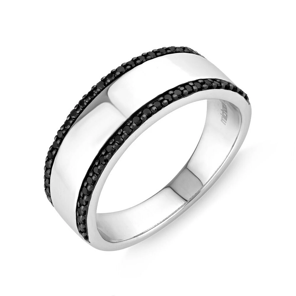 Men's Silver Ring with 0.25 Carat TW of Black Diamonds