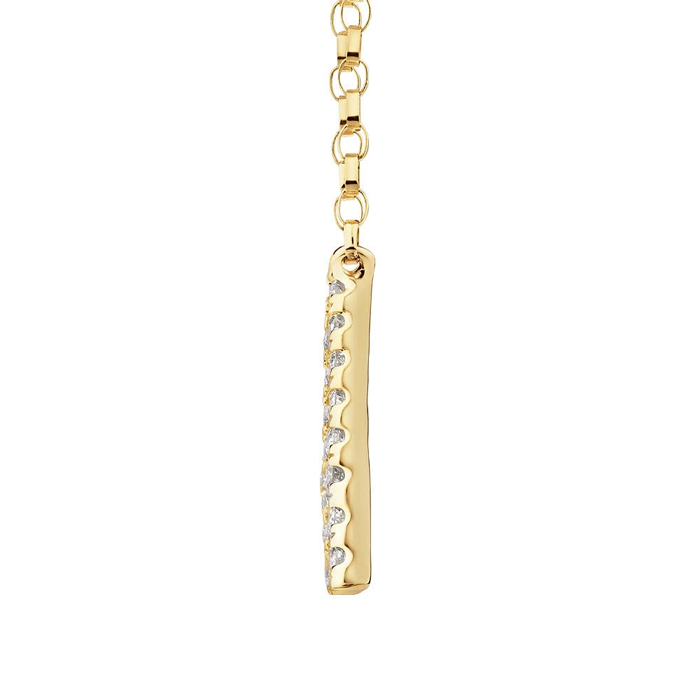 "K" Initial Necklace with 0.10 Carat TW of Diamonds in 10kt Yellow Gold