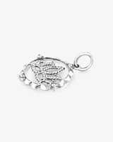 Lotus Motif Pendant with 0.15 Carat TW of Diamonds in Sterling Silver