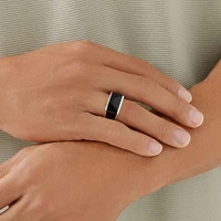 Men's Ring with Black Onyx in Sterling Silver