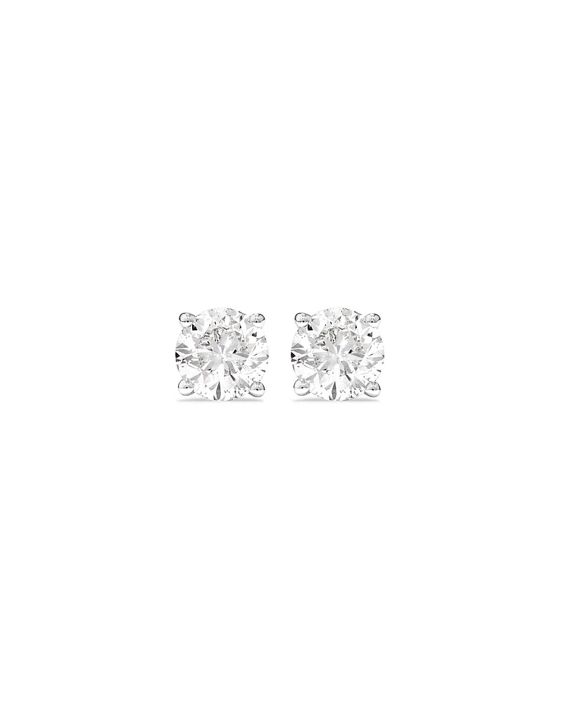 Certified 1.00 Carat TW Diamond Solitaire Stud Earrings in 18kt White Gold