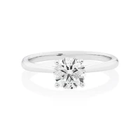 Evermore Certified Solitaire Engagement Ring with 1 Carat TW Diamond in 14kt Yellow/White Gold