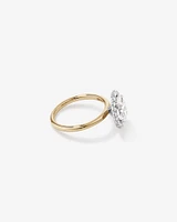 Carat TW Oval Cut Laboratory-Grown Diamond Halo Engagement Ring in 14kt Yellow and White Gold