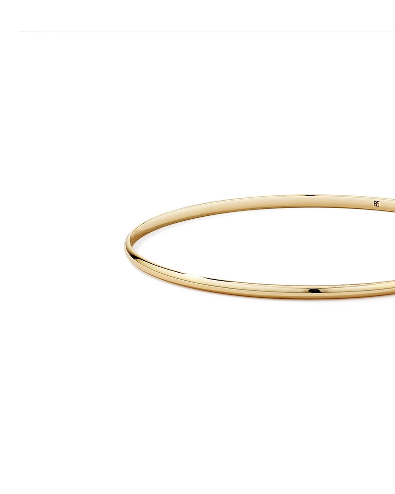 65mm (2.5") 2.5mm Width Solid Oval Bangle in 10kt Yellow Gold