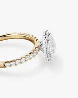 1.79 Carat TW Round Brilliant Laboratory-Grown Diamond Halo Engagemet Ring in 14kt White Gold