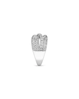 1.00 Carat TW Laboratory-Grown Diamond Crossover Ring in 10kt White Gold