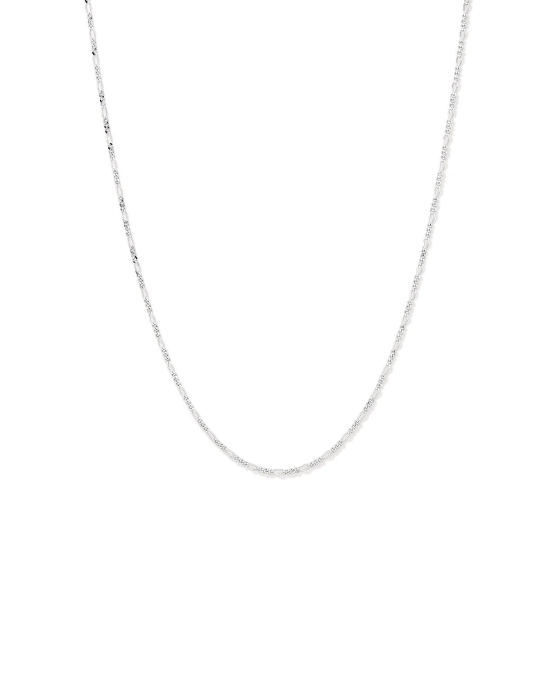 50cm (20") 1.6mm Width Figaro Chain Necklace in Sterling Silver