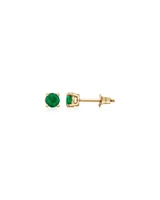 Stud Earrings with Emerald in 10kt Yellow Gold